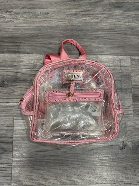 GUESS Clear Pink Trim Mini Backpack